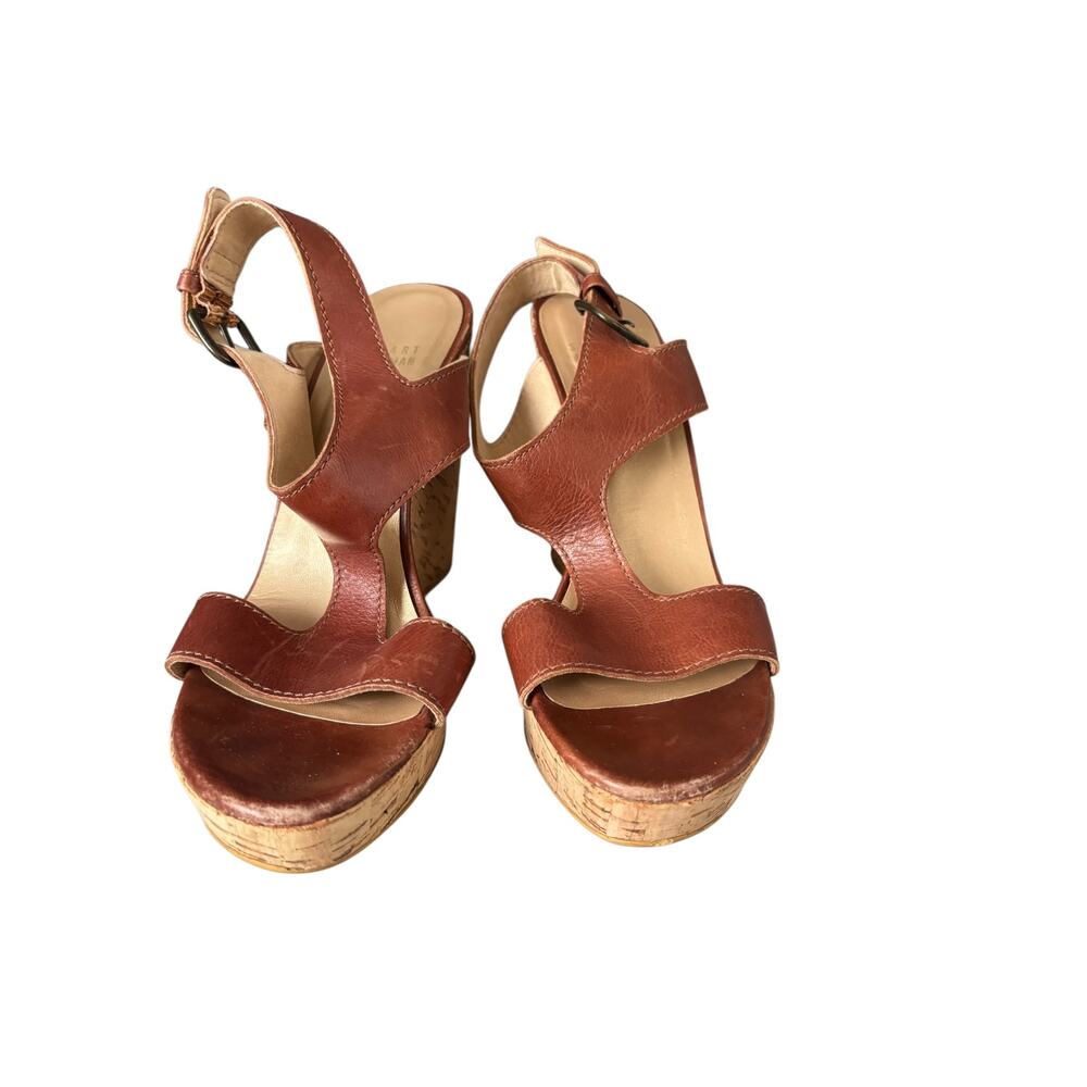 Stuart Weitzman Wedge Sandals Heels Size 7.5 M - Picture 2 of 15